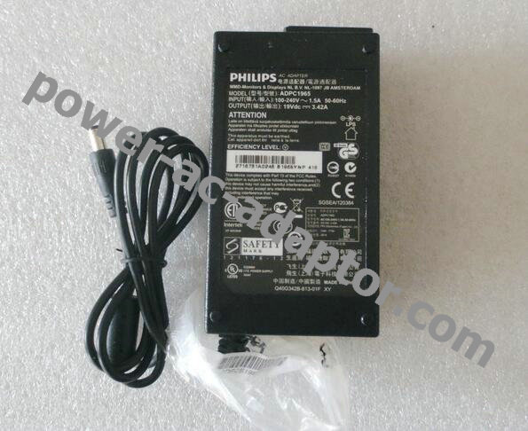New Original 19V 3.42A Philips ADPC1965 60W LCD power AC Adapter